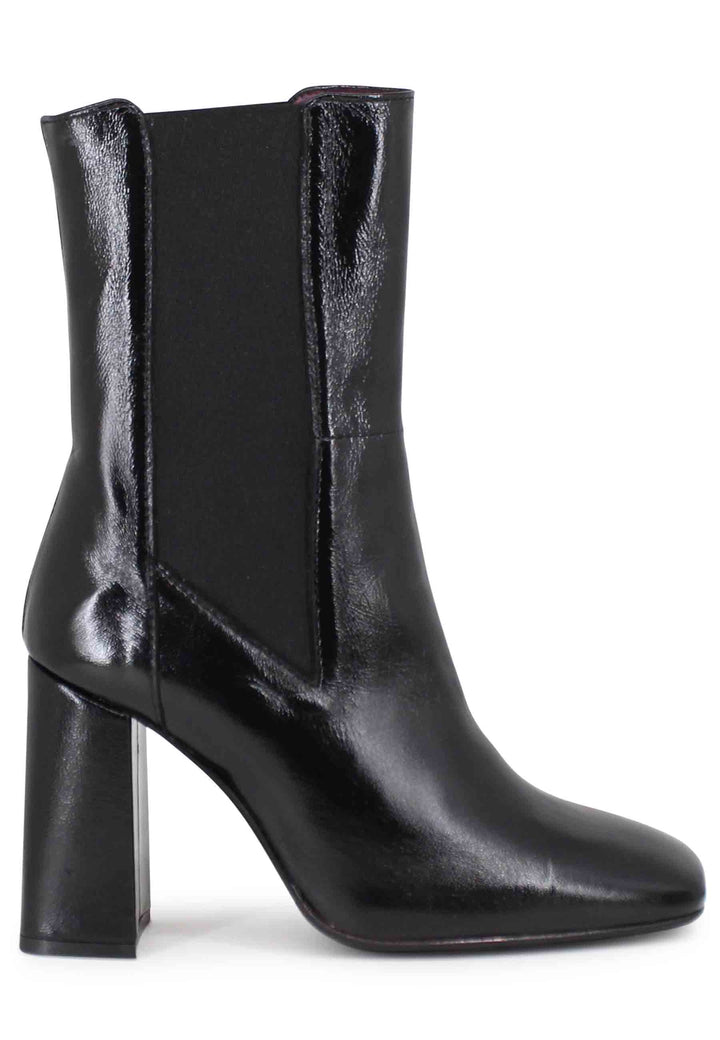 Spatarella Stivaletti beatles donna in pelle nera con tacco alto Spedizione gratuita