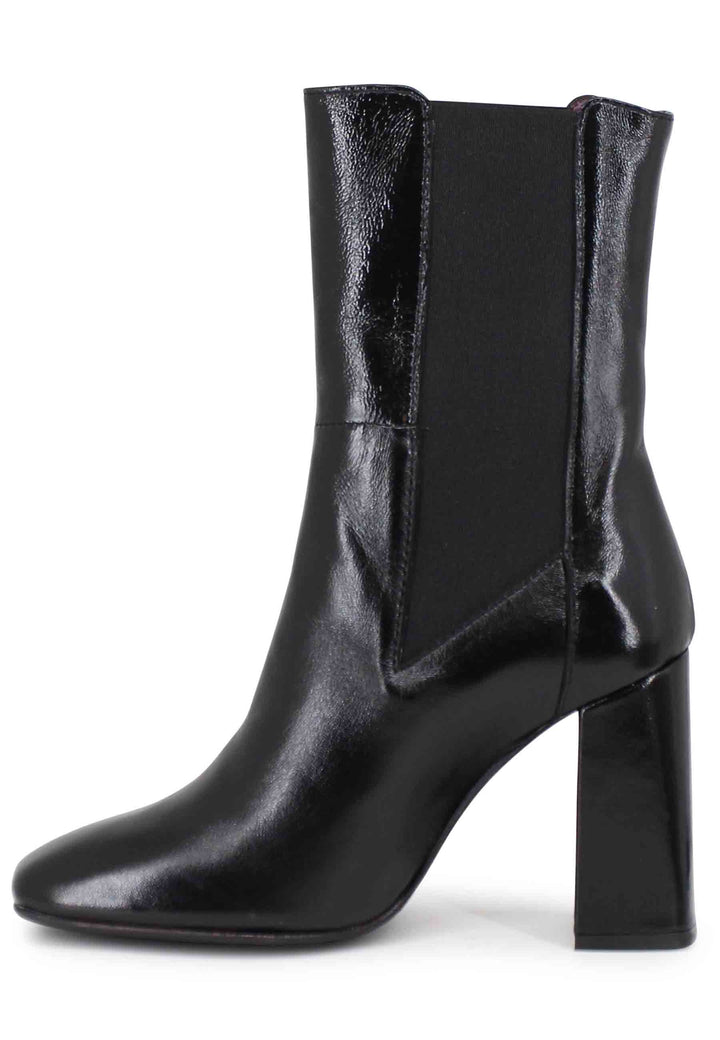 Spatarella Stivaletti beatles donna in pelle nera con tacco alto Spedizione gratuita