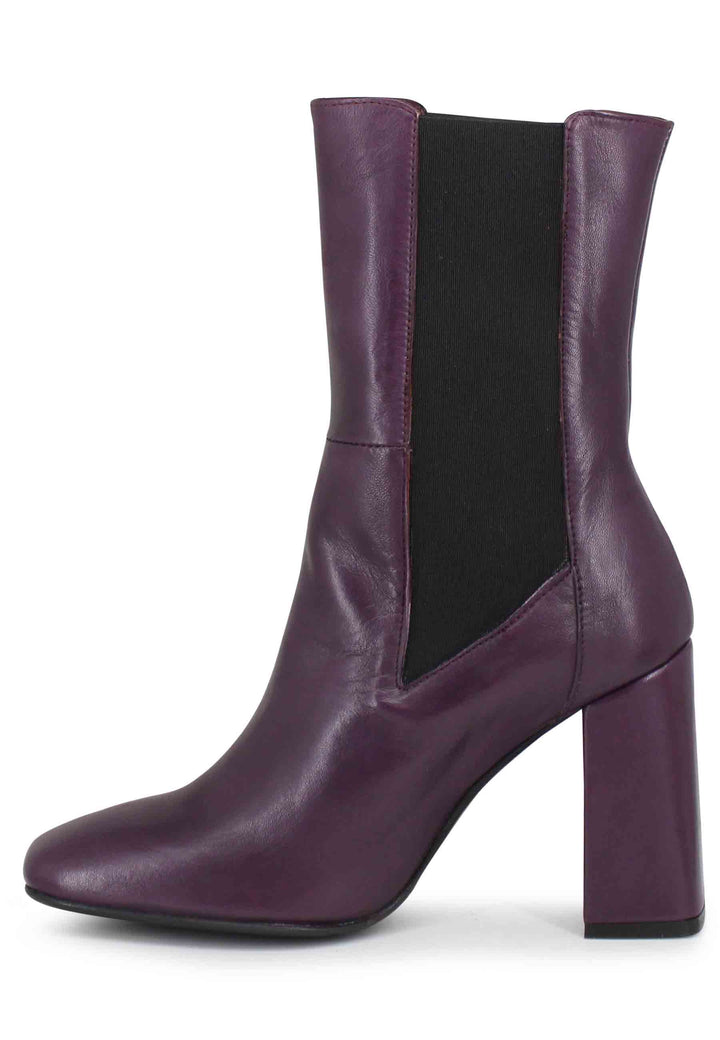 Spatarella Stivaletti beatles donna in pelle viola con tacco alto Negozio online di fabbrica
