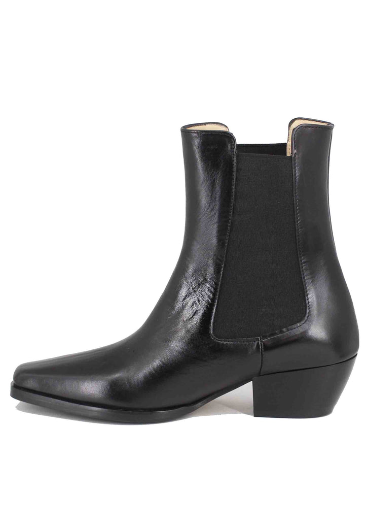 Spatarella Stivaletti chelsea boot donna in pelle nera punta quadra Prezzo di fabbrica
