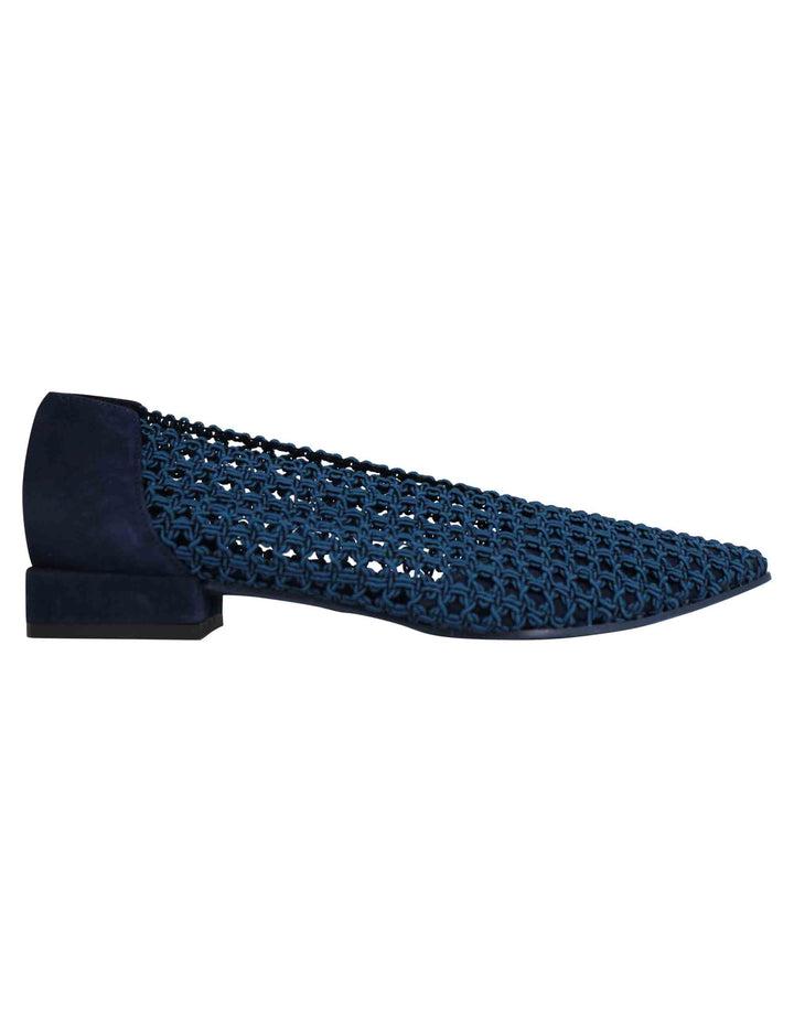 Spatarella Decollete donna in tessuto blu elasticizzato tacco basso Offerta migliore