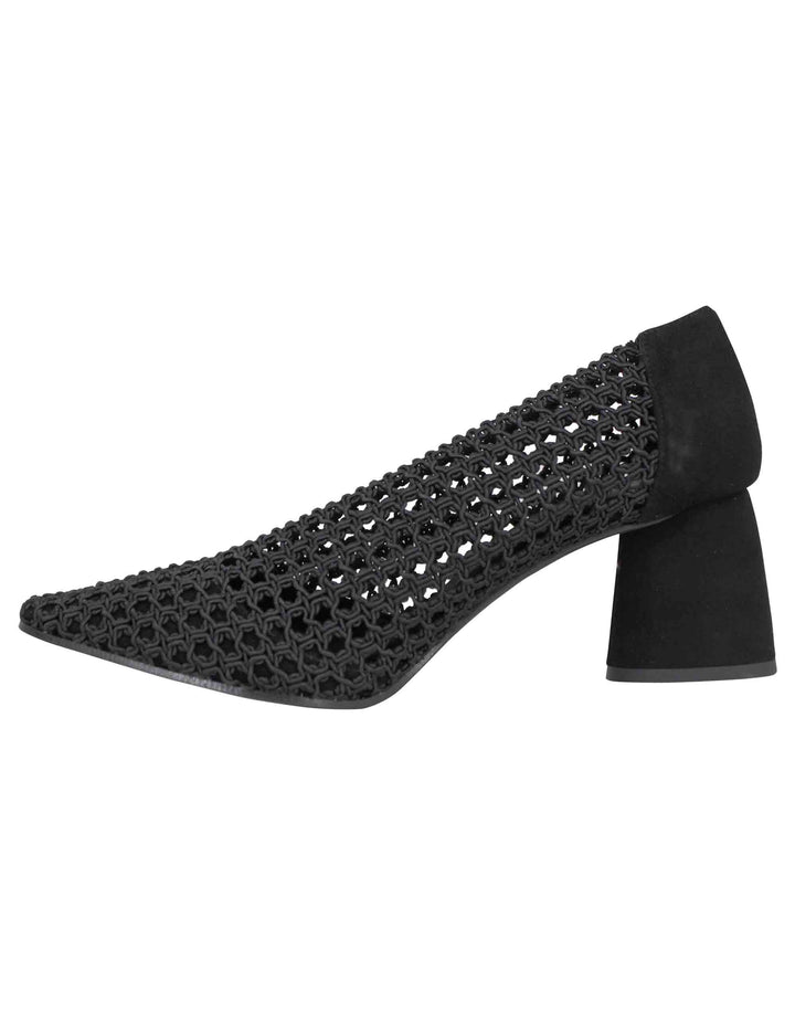 Spatarella Decollete donna in tessuto elasticizzato nero con tacco in camoscio Lightning offer