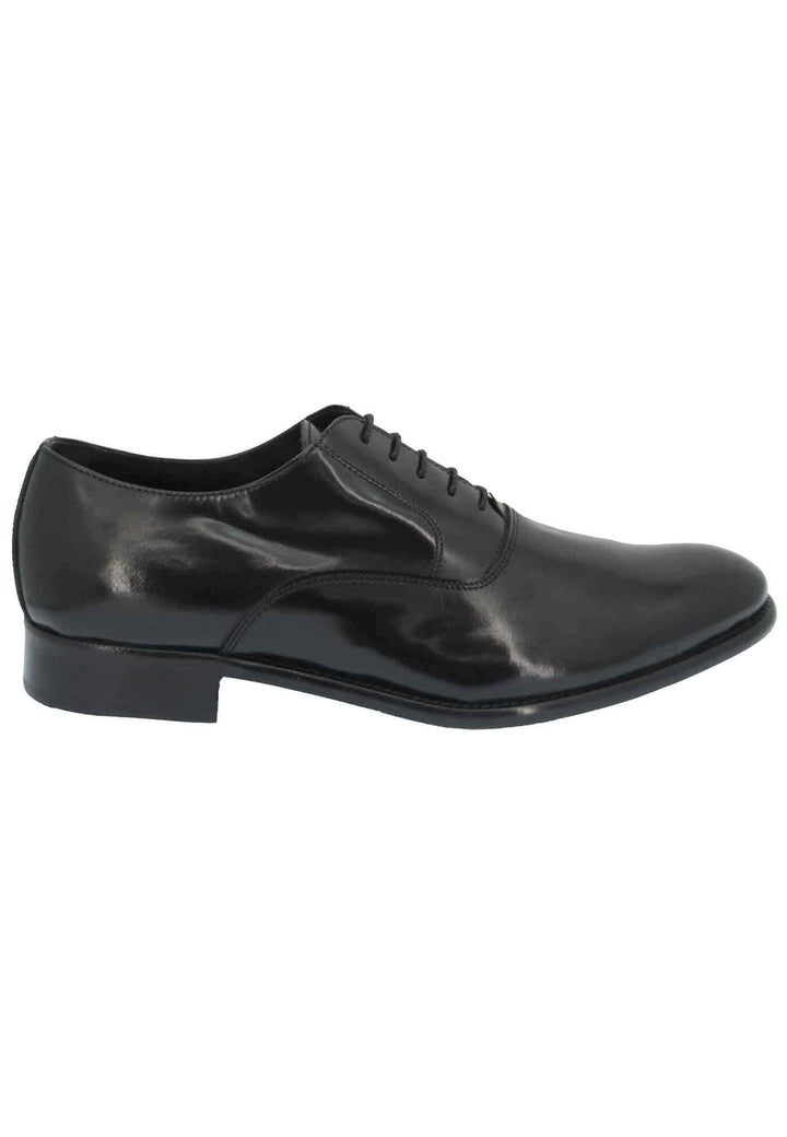 Spatarella Stringate uomo in pelle nera lucida con fondo in cuoio Bestseller