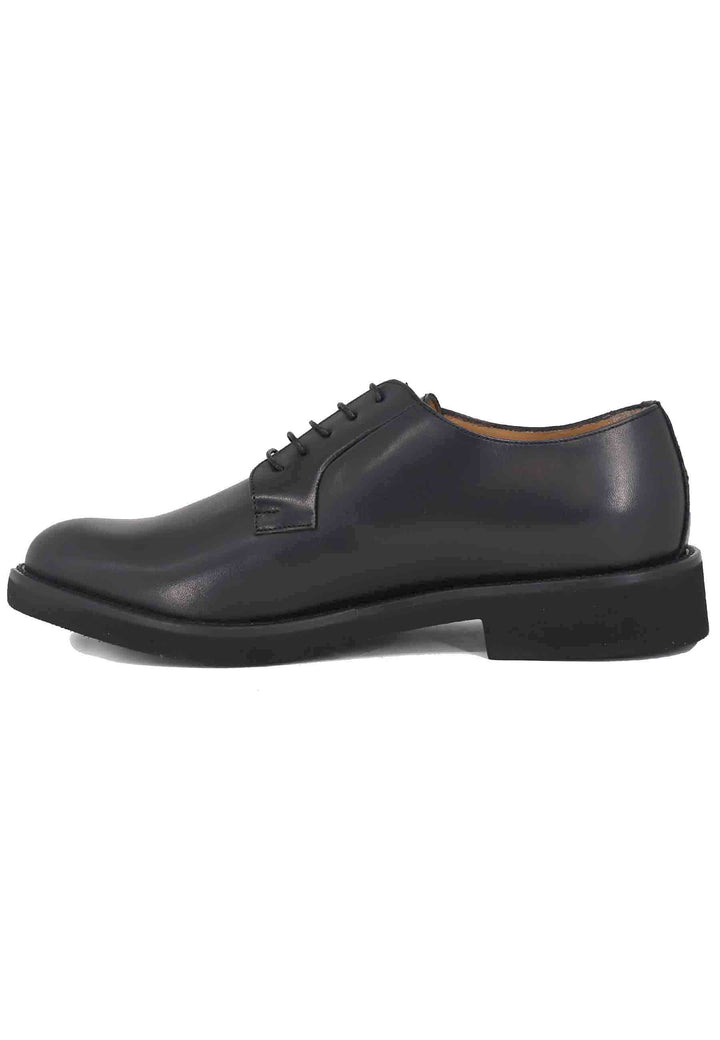 Spatarella Stringate uomo in pelle nera con suola in gomma ultra leggera e punta tonda Offerte stagionali