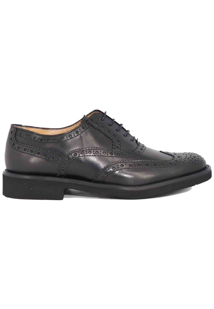 Spatarella Stringate uomo in pelle nera con impunture all'inglese e suola in gomma ultra leggera Comprane uno, ottenene uno gratis