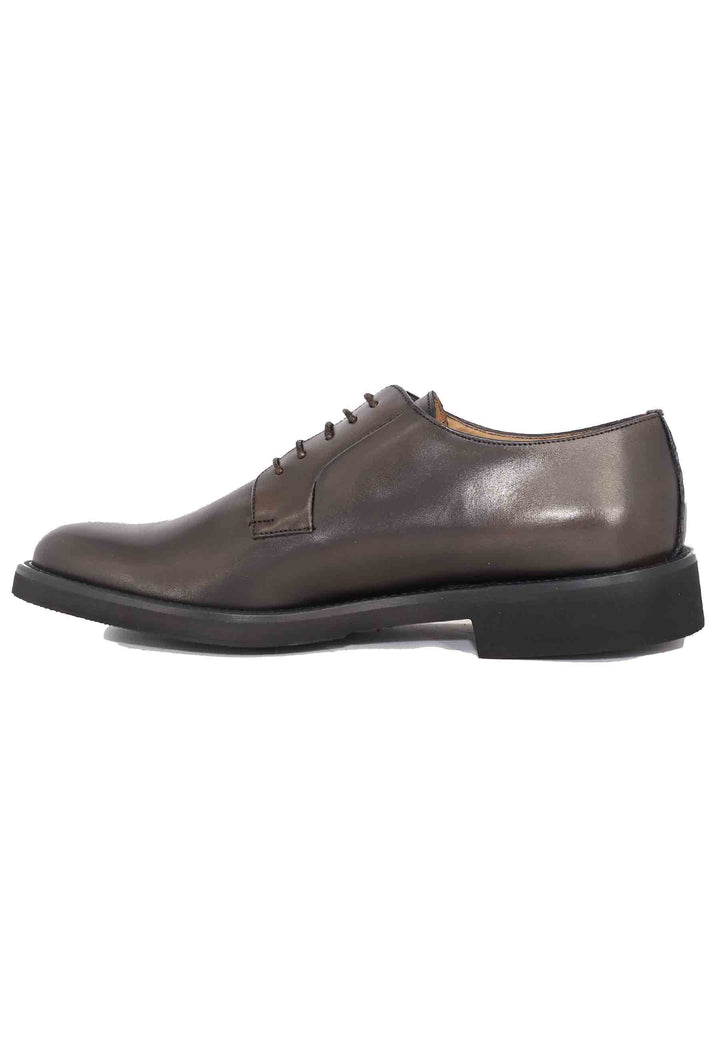 Spatarella Stringate uomo in pelle marone con suola in gomma ultra leggera e punta tonda Offerte giornaliere