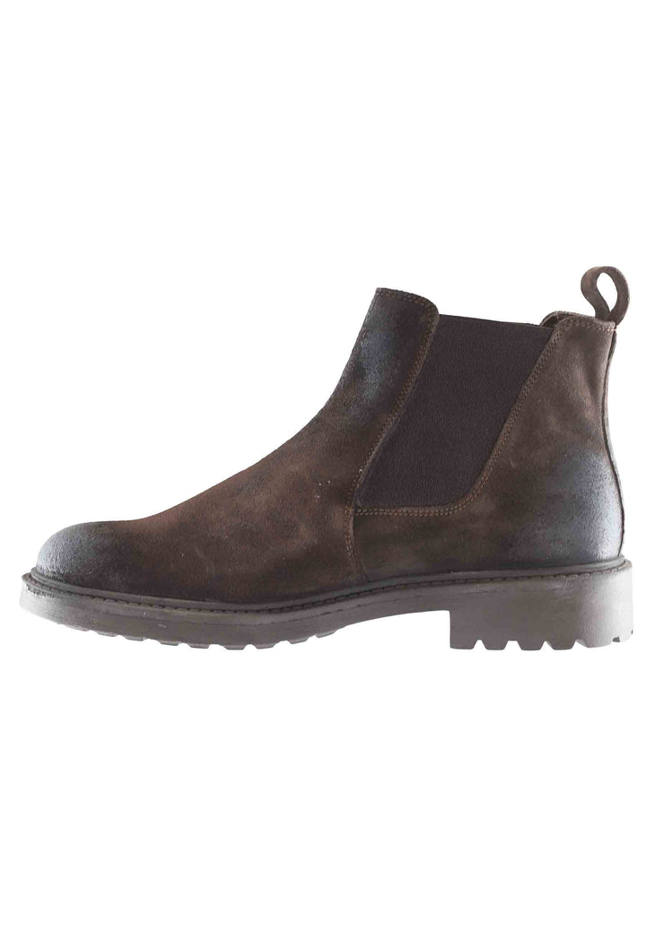 Spatarella Stivaletti chelsea boot uomo in camoscio testa di moro con suola carrarmato Fino al 60% di sconto