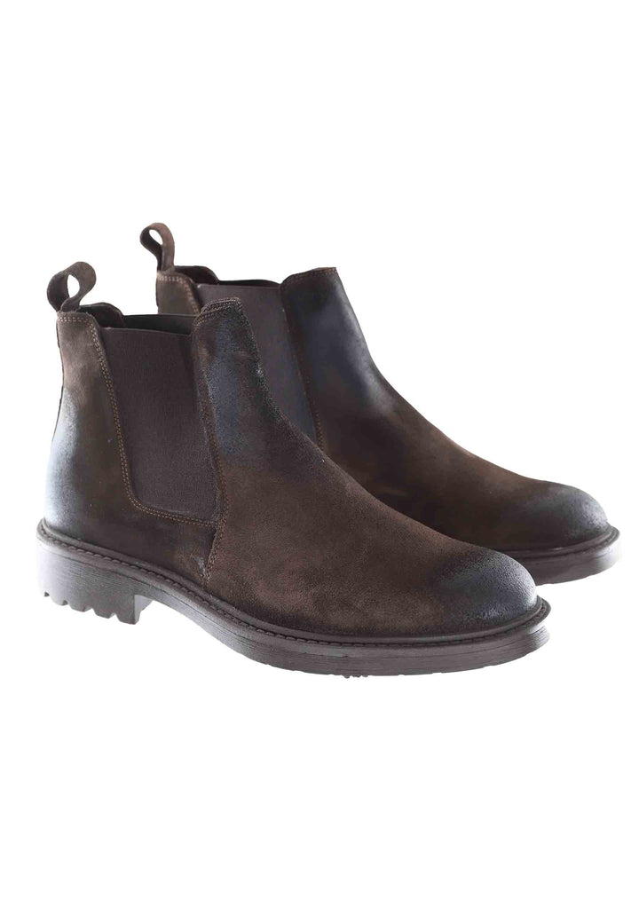 Spatarella Stivaletti chelsea boot uomo in camoscio testa di moro con suola carrarmato Fino al 60% di sconto