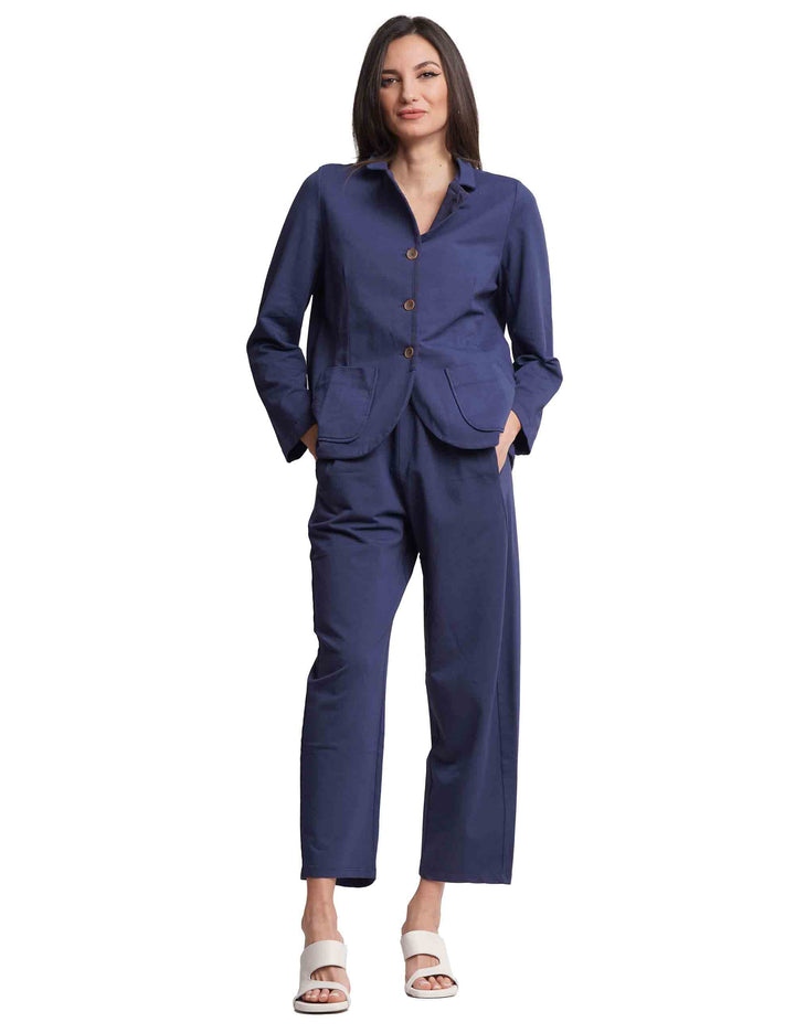 Spatarella Giacche sportive donna maniche lunghe in cotone blu Offerta speciale della fabbrica