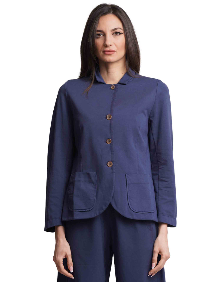Spatarella Giacche sportive donna maniche lunghe in cotone blu Offerta speciale della fabbrica