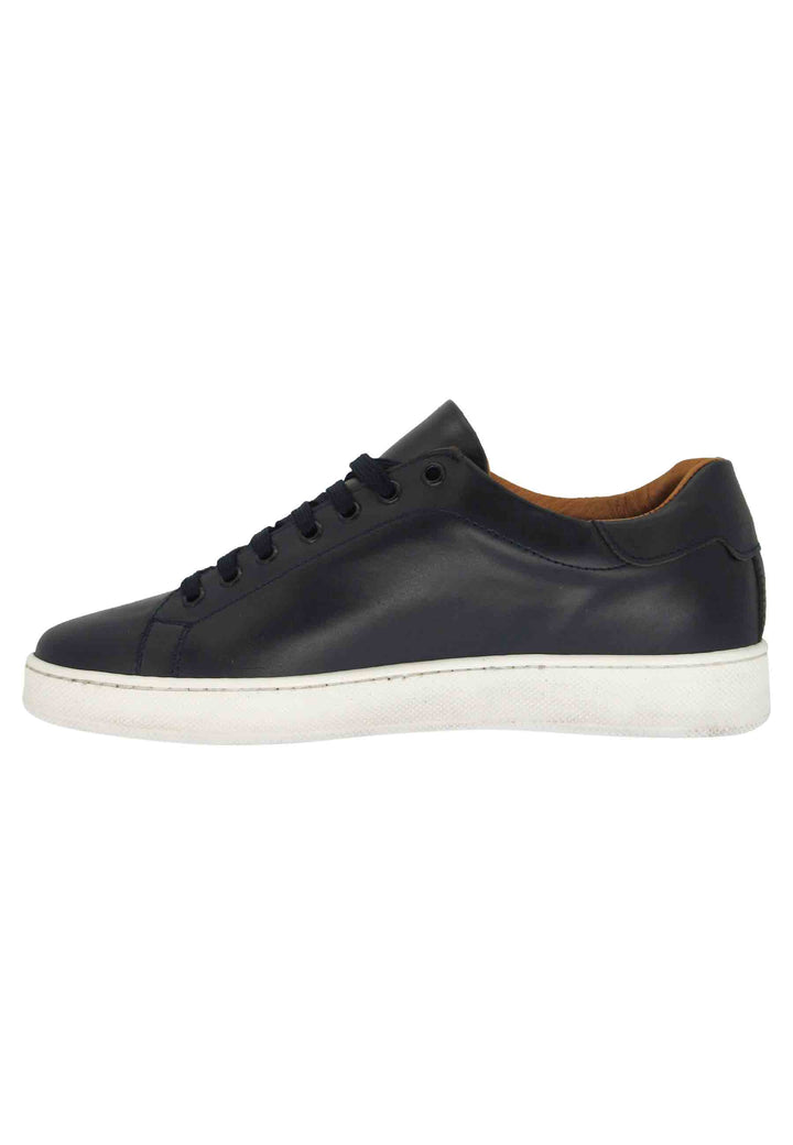 Spatarella Sneakers uomo in pelle blu con fondo in gomma Soddisfazione Garantita