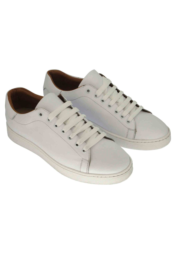 Spatarella Sneakers uomo in pelle bianca con fondo in gomma Qualità Garantita