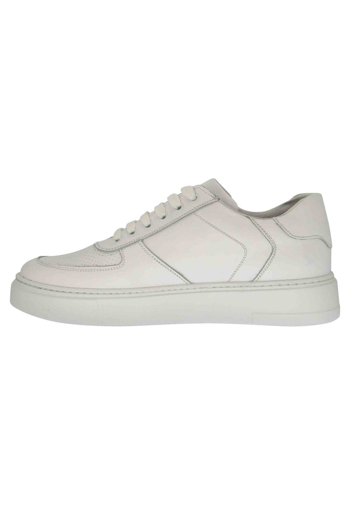 Spatarella Sneakers uomo in pelle bianca con cuciture e fondo in gomma Negozi Online