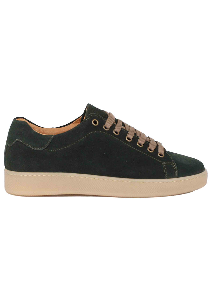 Spatarella Sneakers uomo in camoscio verde con fondo in gomma Acquista Ora