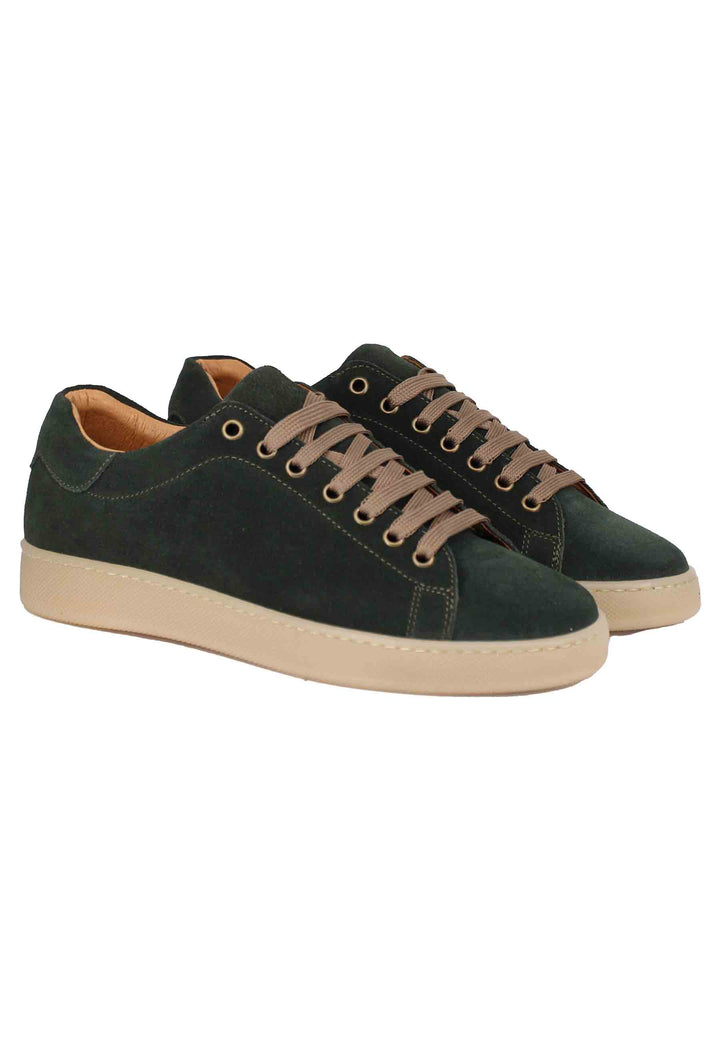 Spatarella Sneakers uomo in camoscio verde con fondo in gomma Acquista Ora