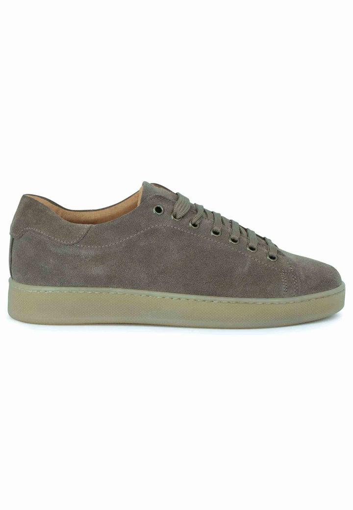 Spatarella Sneakers uomo in camoscio tortora con fondo gomma Consegna Veloce
