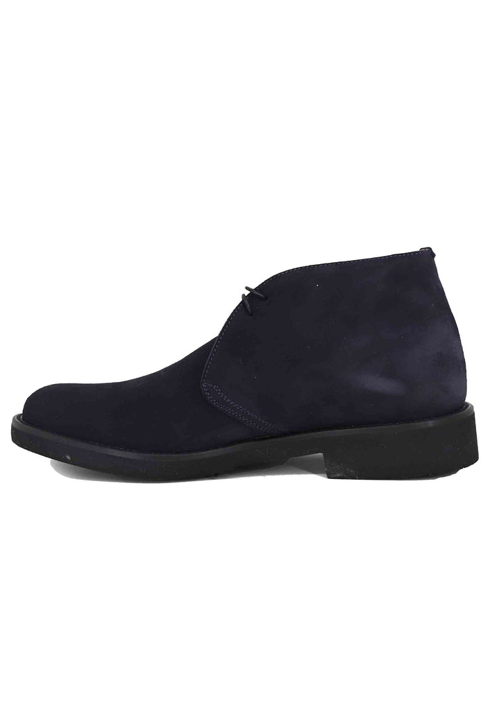 Spatarella Polacchine uomo in camoscio blu con suola in gomma ultra leggera Convenienza