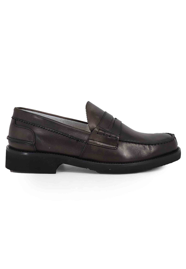 Spatarella Mocassini uomo in pelle testa di moro con suola in gomma extra light Offerta