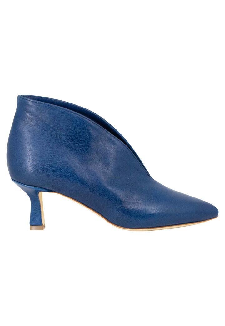 Spatarella Stivaletti donna Ankle boot in pelle blu con tacco basso Online
