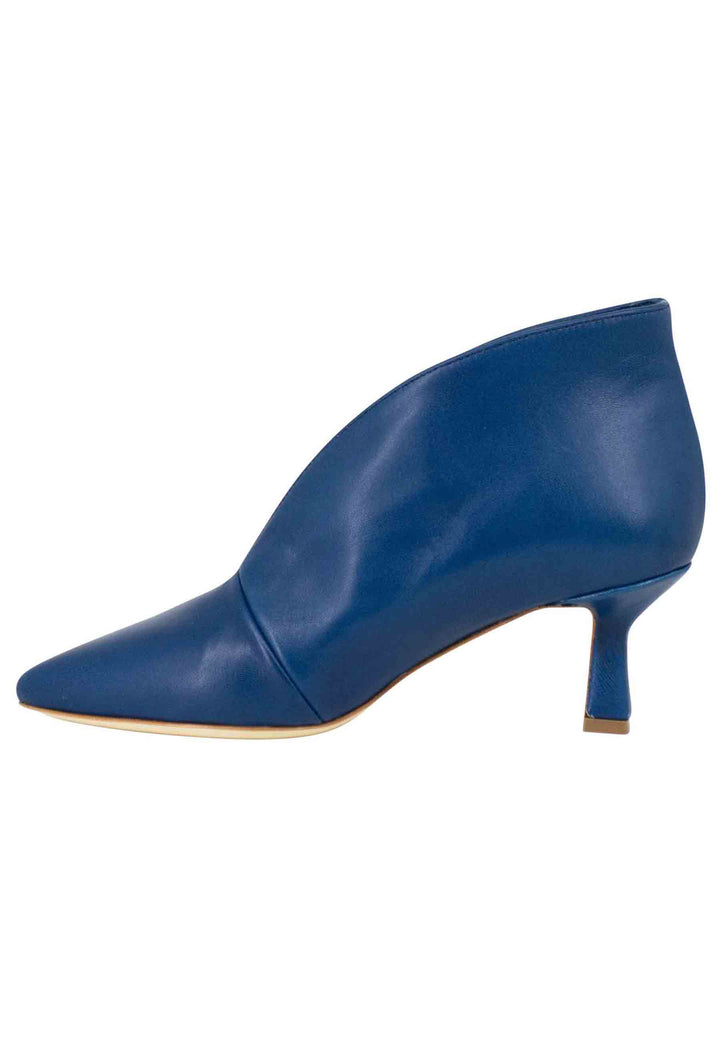 Spatarella Stivaletti donna Ankle boot in pelle blu con tacco basso Online