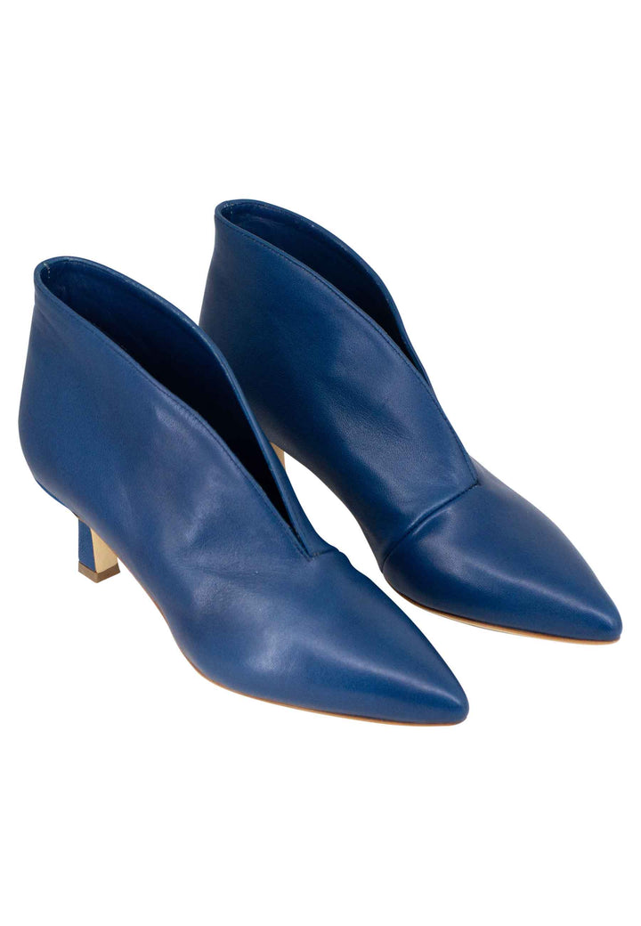 Spatarella Stivaletti donna Ankle boot in pelle blu con tacco basso Online
