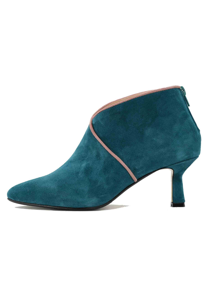 Spatarella Stivaletti TR1662/RT in camoscio blu oceano con zip posteriore In Vendita