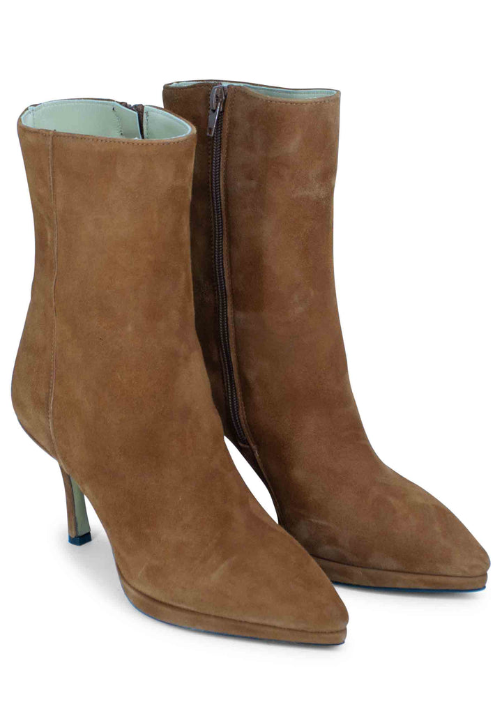 Spatarella Stivaletti donna in camoscio cuoio con tacco e plateau Saldi
