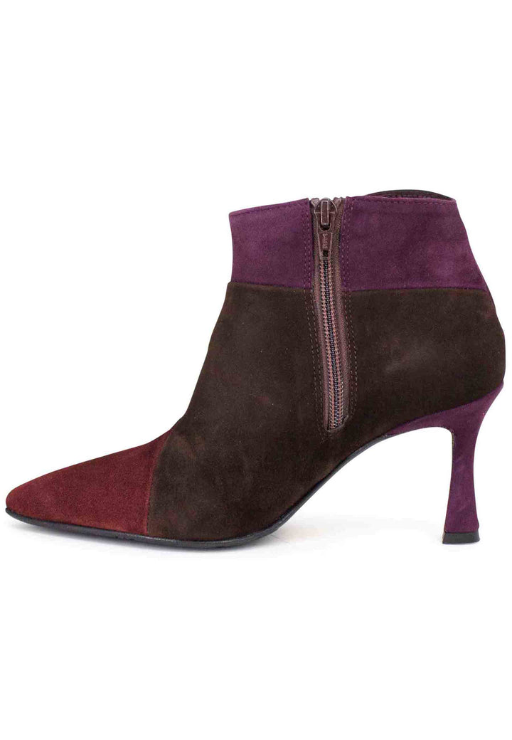 Spatarella Stivaletti donna in camoscio marrone con tacco alto Offerte