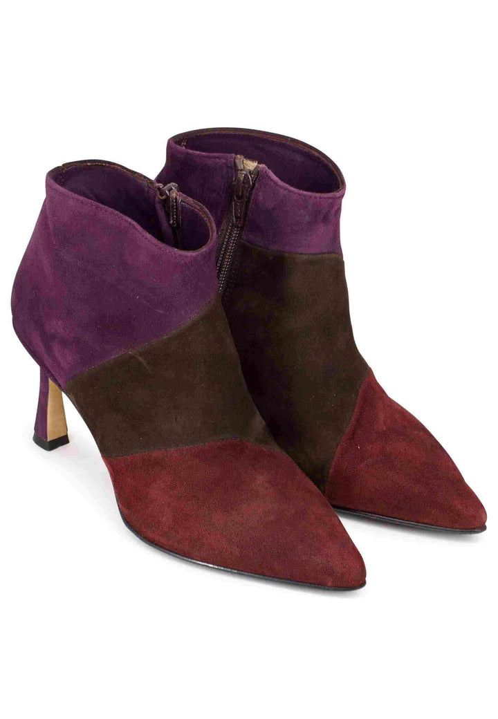 Spatarella Stivaletti donna in camoscio marrone con tacco alto Offerte