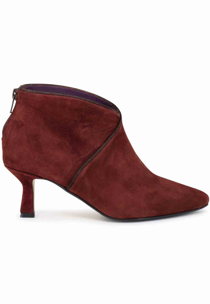 Spatarella Stivaletti donna in camoscio marrone con zip posteriore