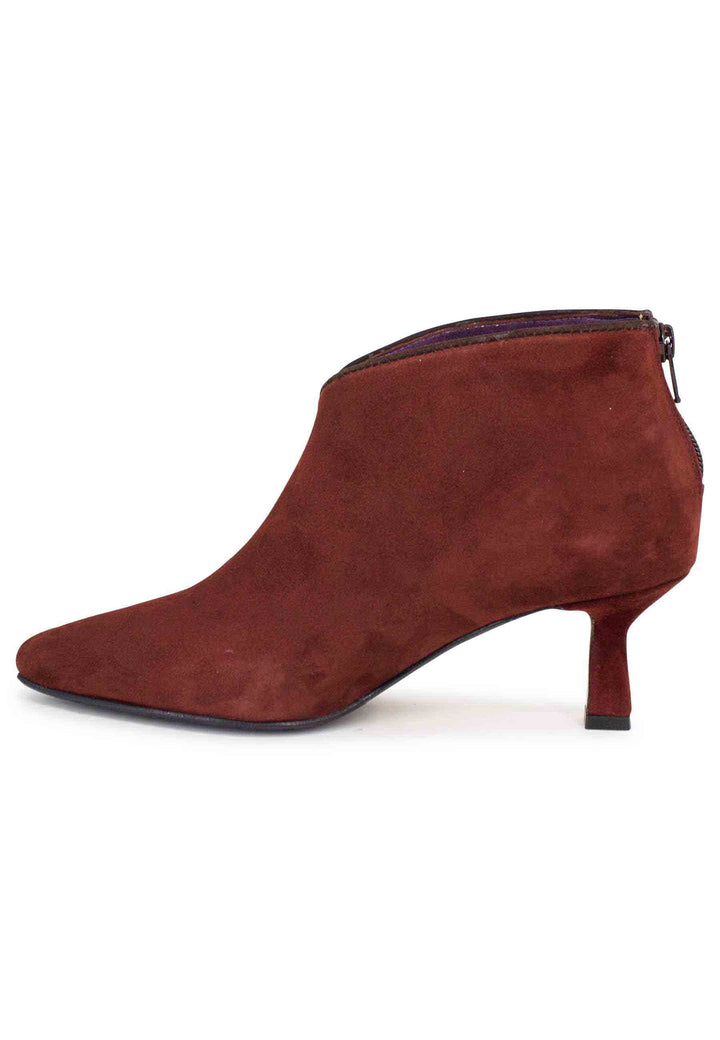 Spatarella Stivaletti donna in camoscio marrone con zip posteriore Hotsell