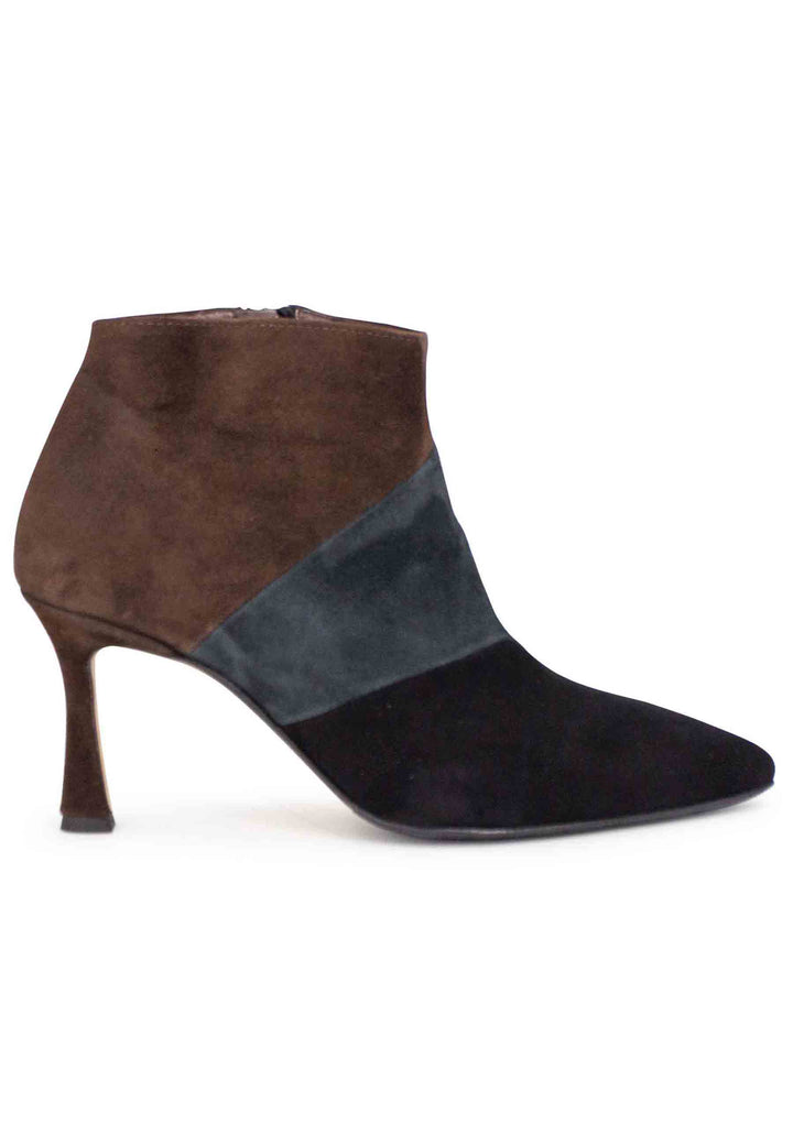 Spatarella Stivaletti donna in camsocio nero con tacco alto Vendite Flash