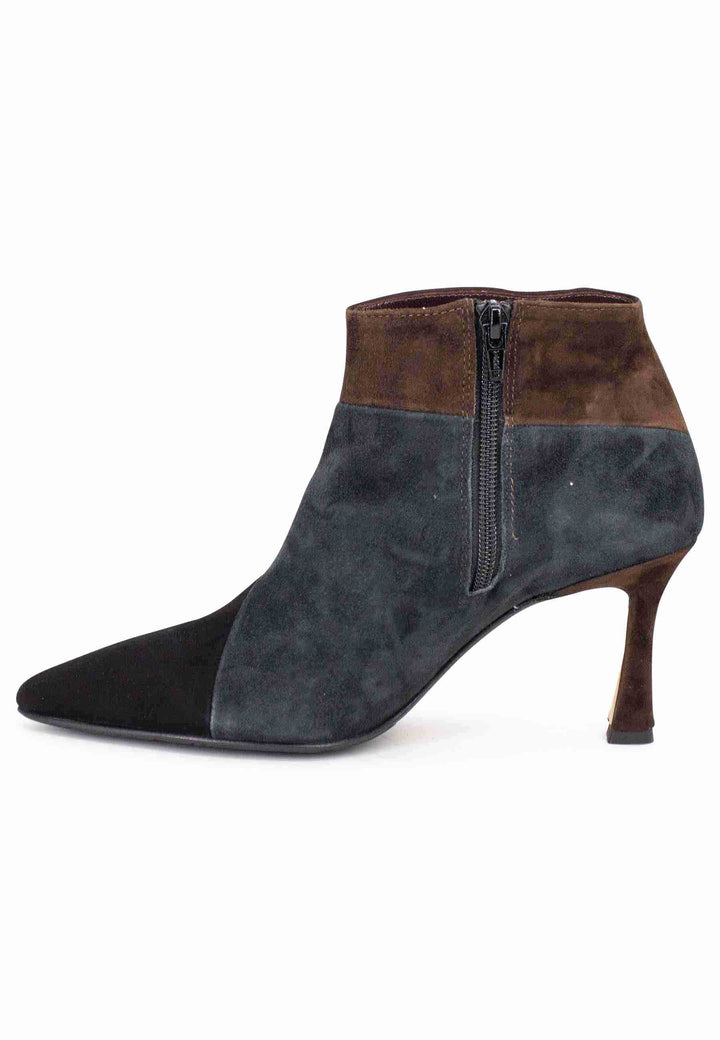 Spatarella Stivaletti donna in camsocio nero con tacco alto Vendite Flash