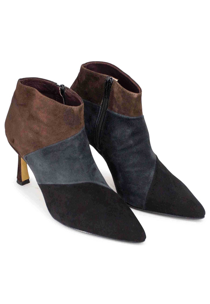 Spatarella Stivaletti donna in camsocio nero con tacco alto Vendite Flash