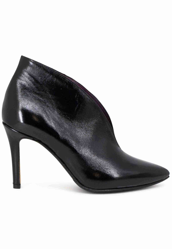 Spatarella Stivaletti donna in pelle nera tacco alto