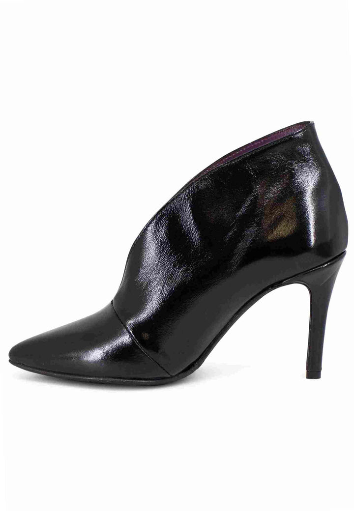 Spatarella Stivaletti donna in pelle nera tacco alto In Saldo