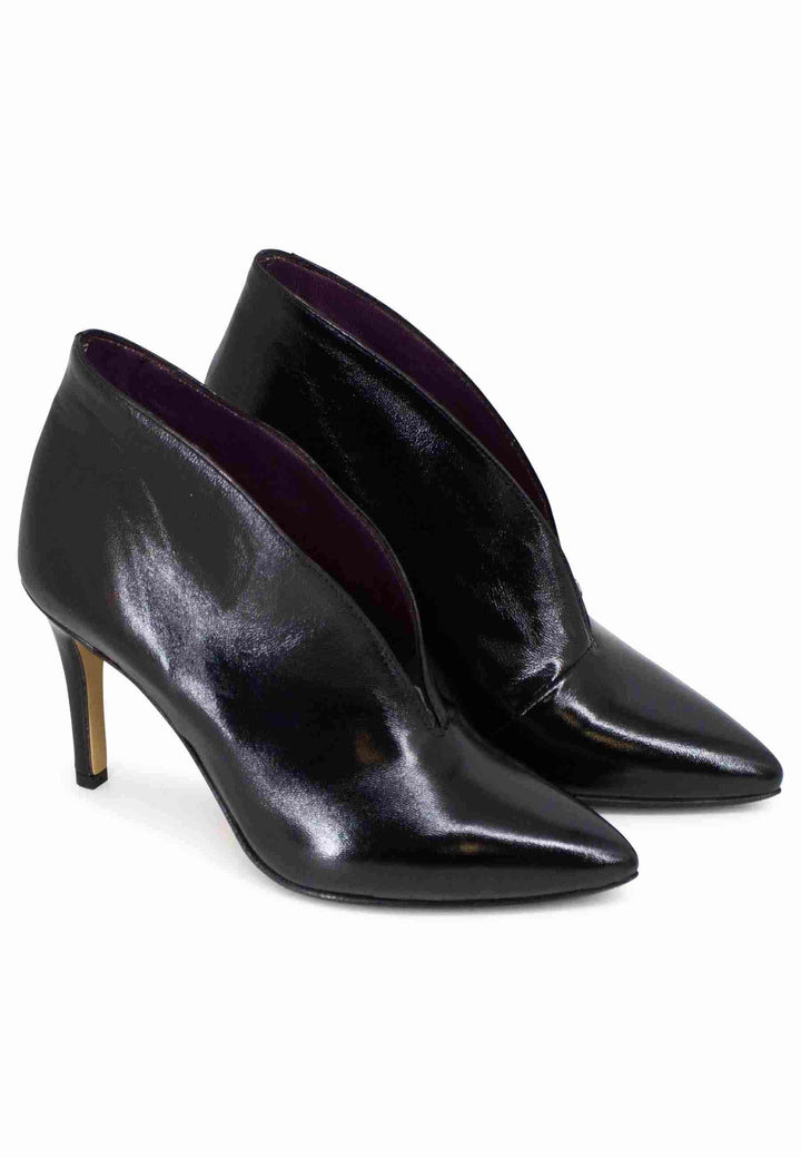 Spatarella Stivaletti donna in pelle nera tacco alto In Saldo