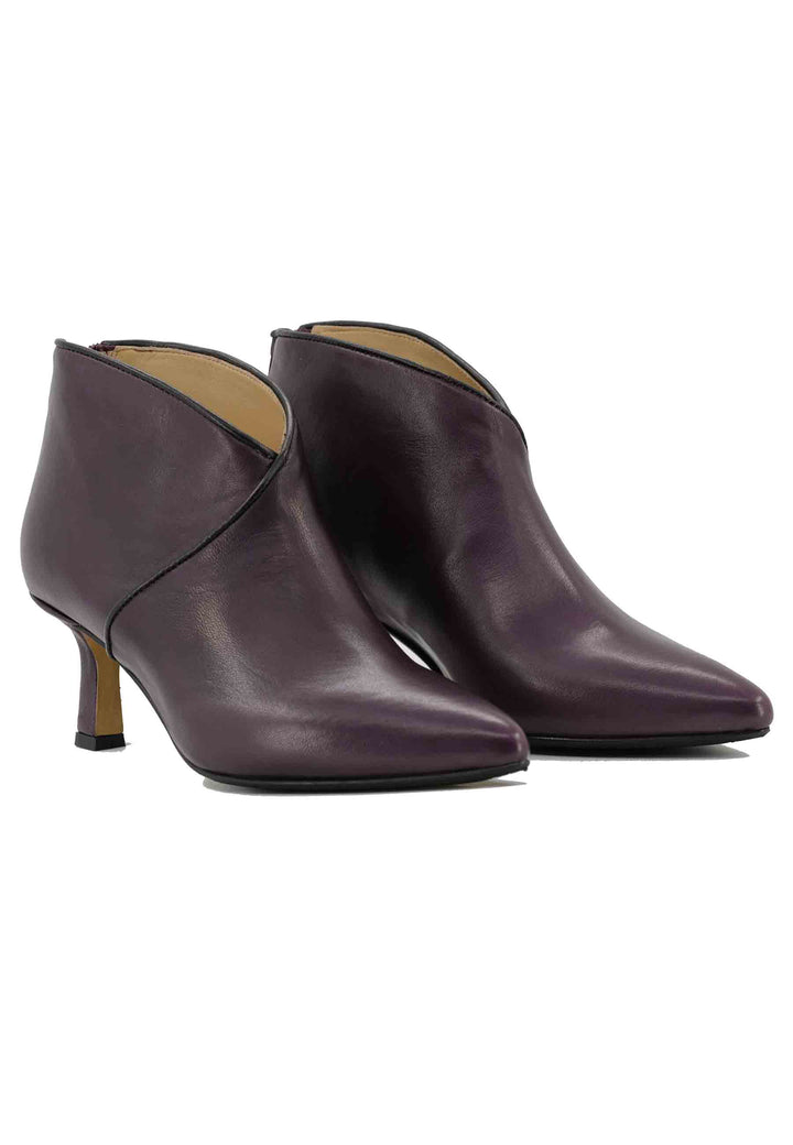 Spatarella Stivaletti TR1662/RT in pelle prugna con zip posteriore Nuova