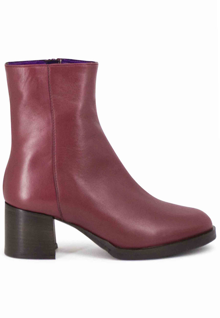 Spatarella Stivaletti donna in pelle rossa tacco basso Moda