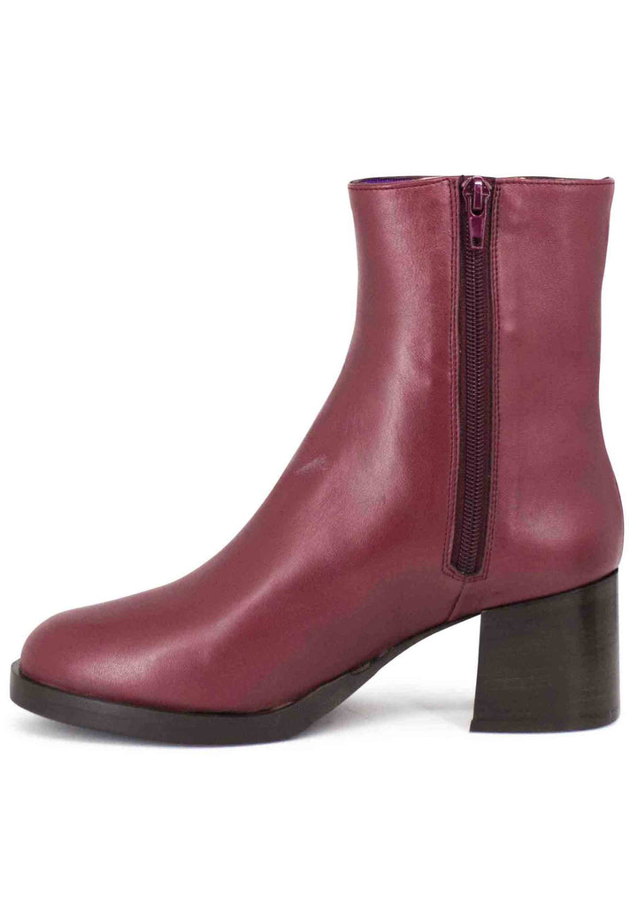 Spatarella Stivaletti donna in pelle rossa tacco basso Moda