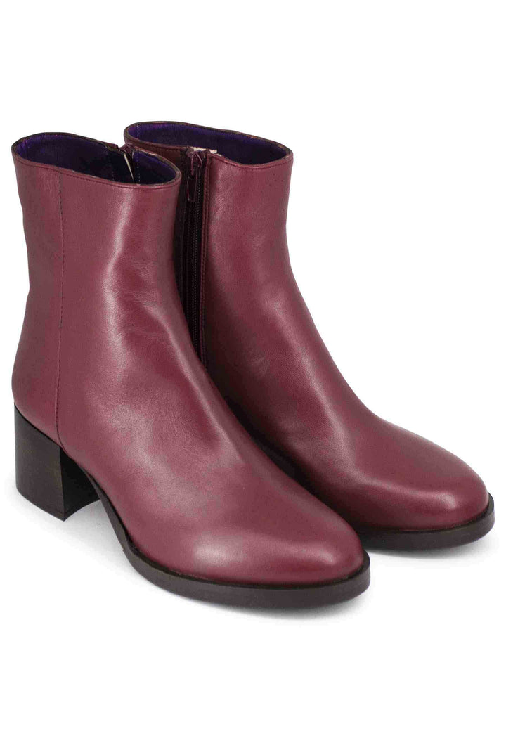 Spatarella Stivaletti donna in pelle rossa tacco basso Moda