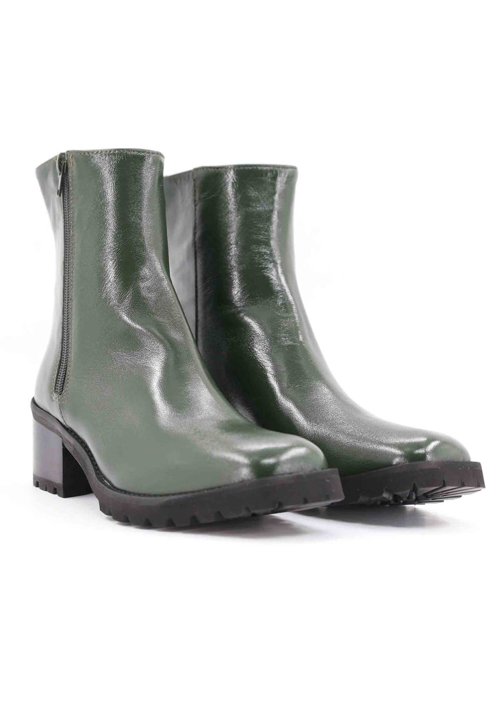 Spatarella Stivaletti TR1665 in pelle verde con suola in gomma carrarmato Sconto di tempo limitato