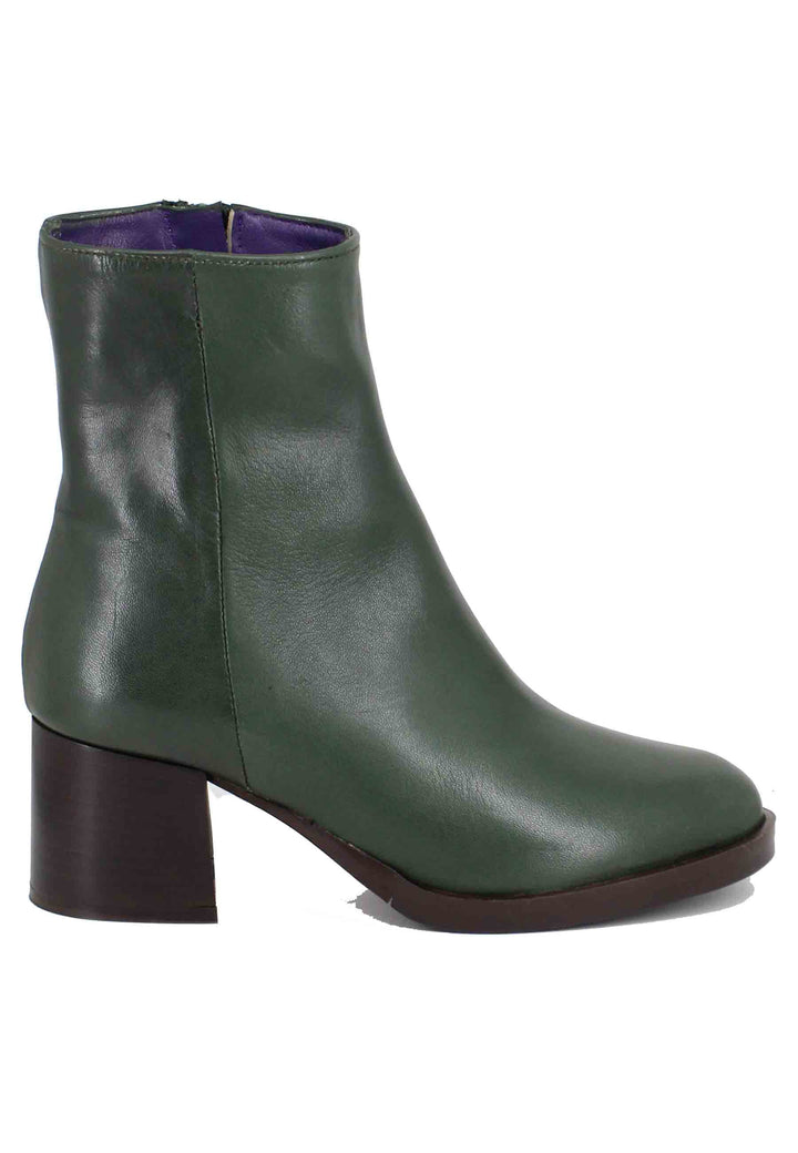 Spatarella Stivaletti donna in pelle verde tacco basso Negozio online di fabbrica