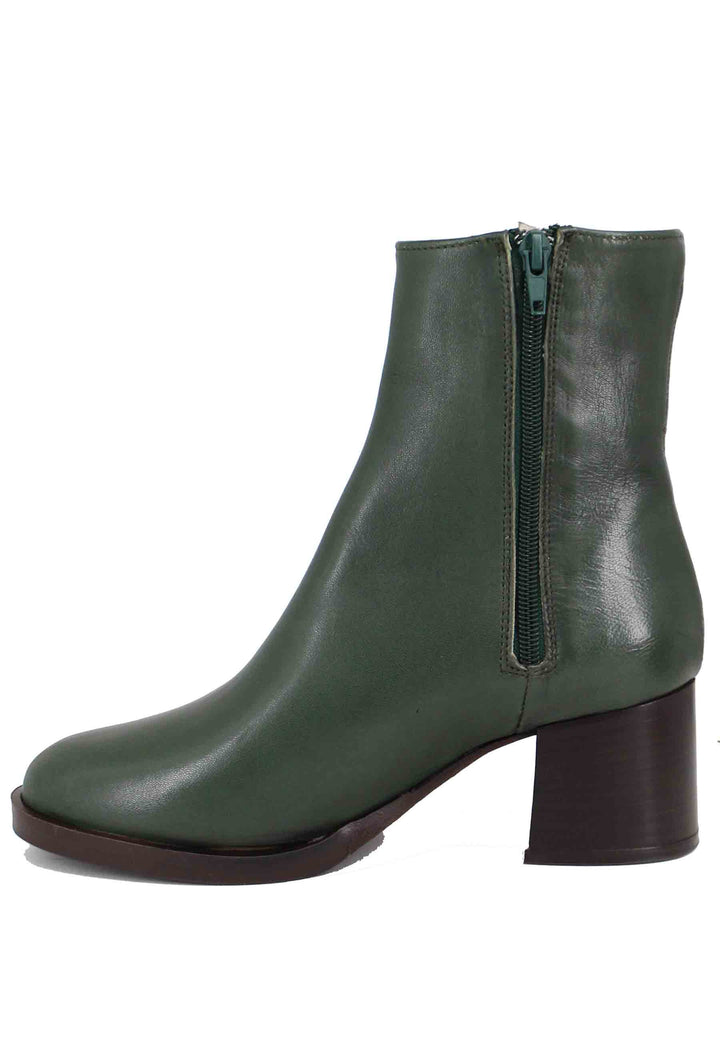 Spatarella Stivaletti donna in pelle verde tacco basso Negozio online di fabbrica