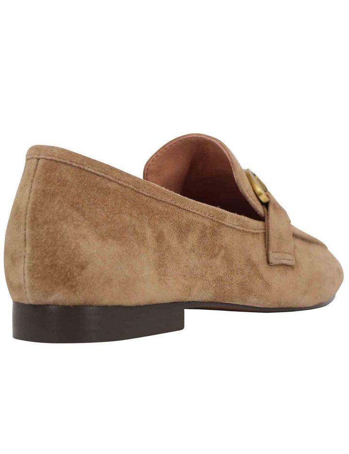 Spatarella Mocassini donna in camoscio taupe con mosetto e tacco basso Zagreb Fornitura limitata