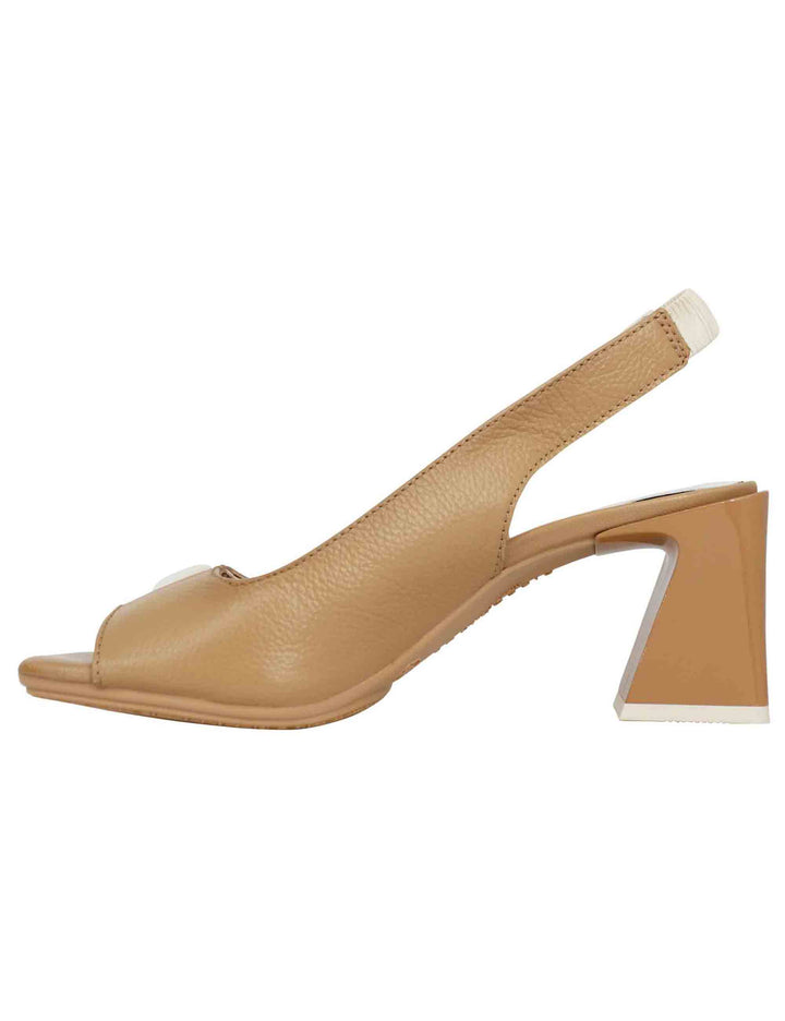 Spatarella Sandali slingback donnain pelle panna con fibbia laterale Offerta esclusiva
