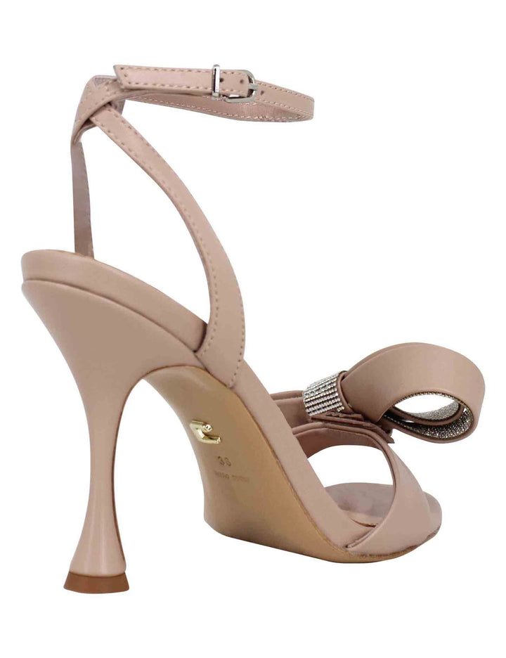 Spatarella Sandali donna in vernice nude con fiocco di strass tacco alto e cinturino alla caviglia Ruth Vendite stagionali