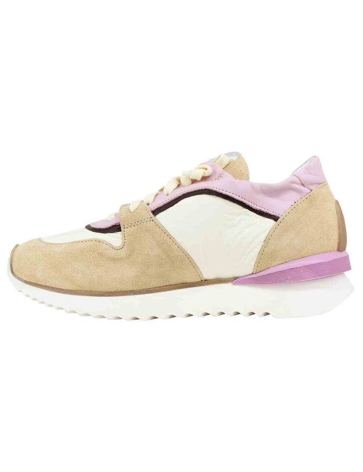 Spatarella Sneakers donna in pelle e camoscio beige Black Friday