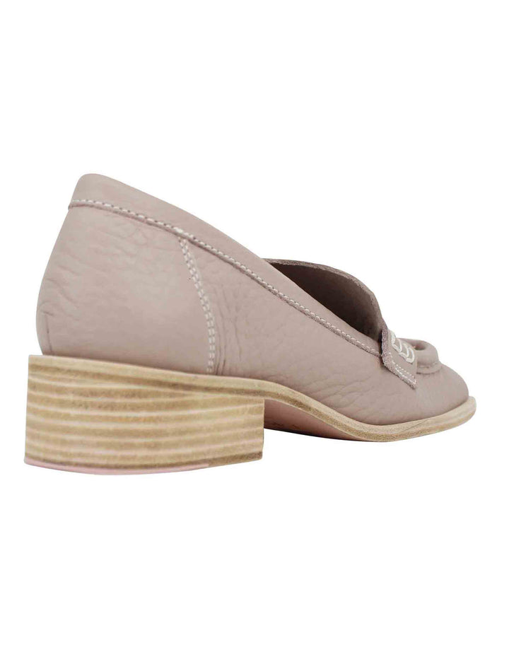 Spatarella Mocassini donna in pelle beige con vaschettone e suola in cuoio Lightning offer