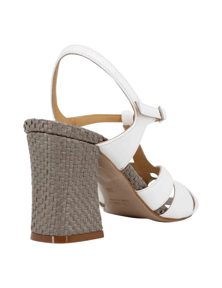 Spatarella Sandali slingback donna in pelle bianca con tacco alto Bestseller